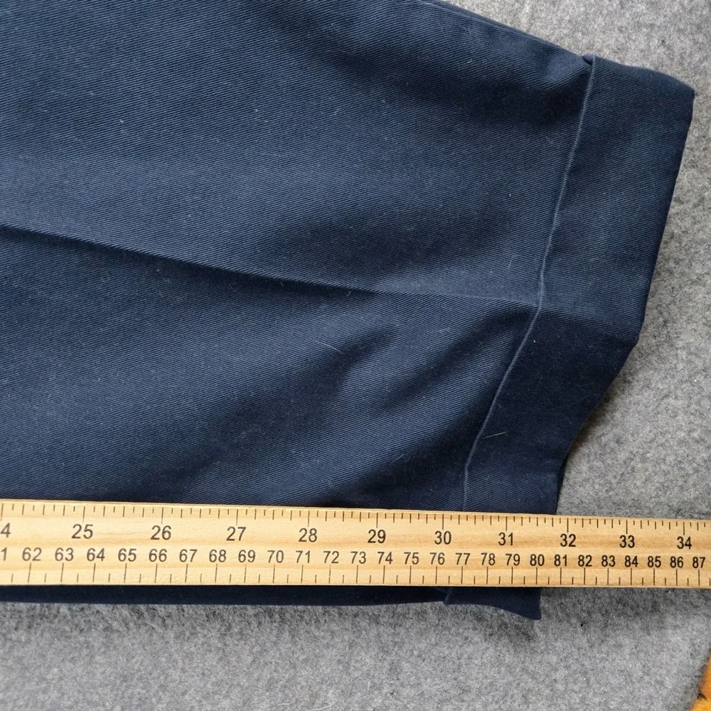 Brooks Brothers Elliot Chino Pants Mens 38x32 Navy Blue Pleated Cuff Trousers